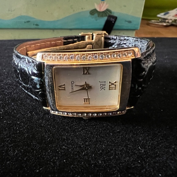 Vintage Camrose Kross JBK Jackie Kennedy Gold Tone Crystal Quartz Watch - Picture 1 of 4